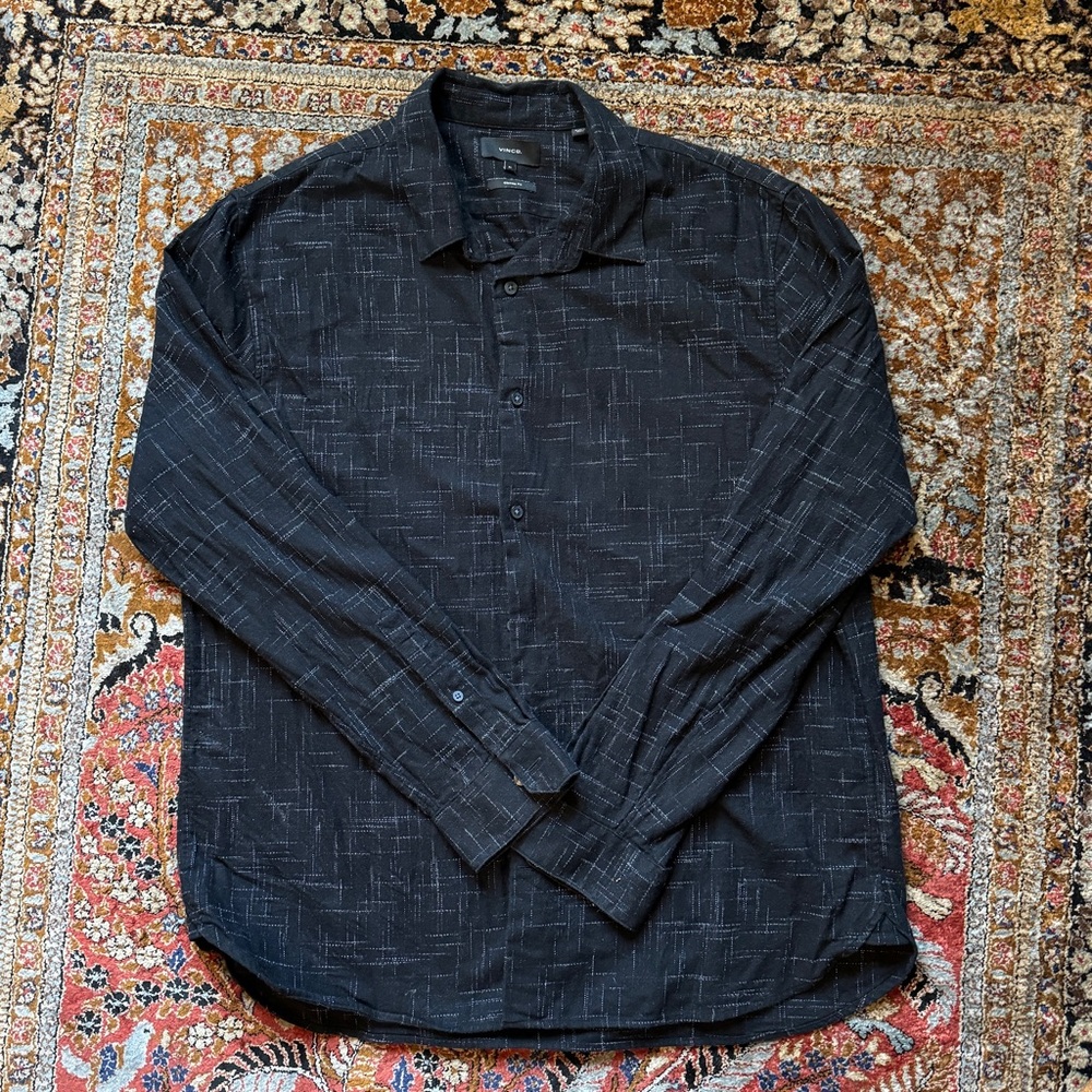 Vince Black Graphic Button Up